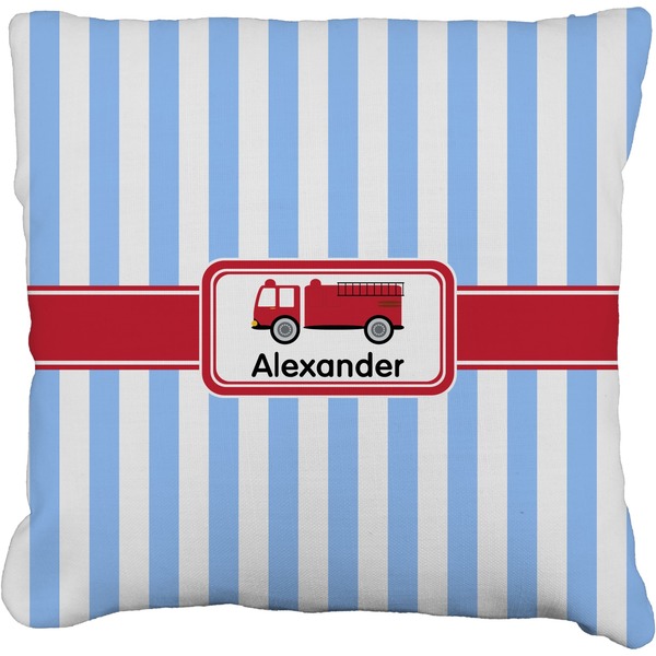 Custom Firetruck Faux-Linen Throw Pillow 26" (Personalized)