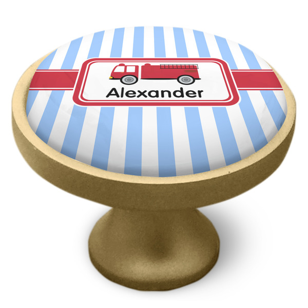 Firetruck Cabinet Knob - Gold - Side