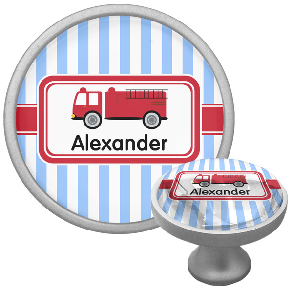 Custom Firetruck Cabinet Knob (Silver) (Personalized)