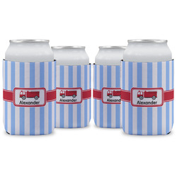 Firetruck Can Cooler (12 oz) - Set of 4 w/ Name or Text
