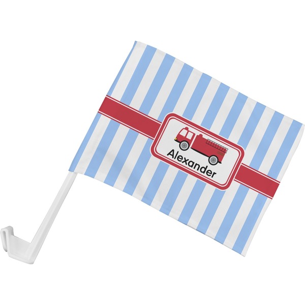Custom Firetruck Car Flag - Small w/ Name or Text