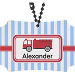 Firetruck Rear View Mirror Ornament (Personalized)