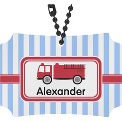 Firetruck Rear View Mirror Ornament (Personalized)