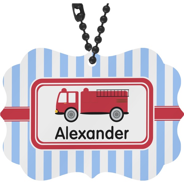 Custom Firetruck Rear View Mirror Charm (Personalized)