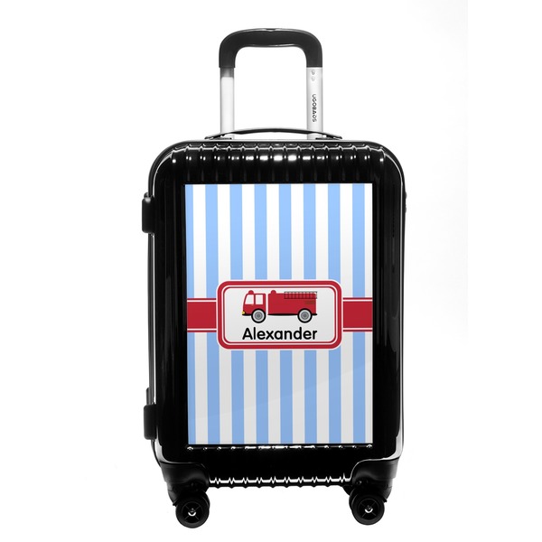 Custom Firetruck Carry On Hard Shell Suitcase (Personalized)