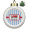 Firetruck Ceramic Christmas Ornament - Xmas Tree (Front View)