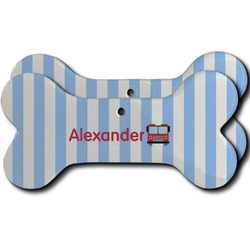 Firetruck Ceramic Dog Ornament - Front & Back w/ Name or Text