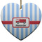 Firetruck Ceramic Flat Ornament - Heart (Front)