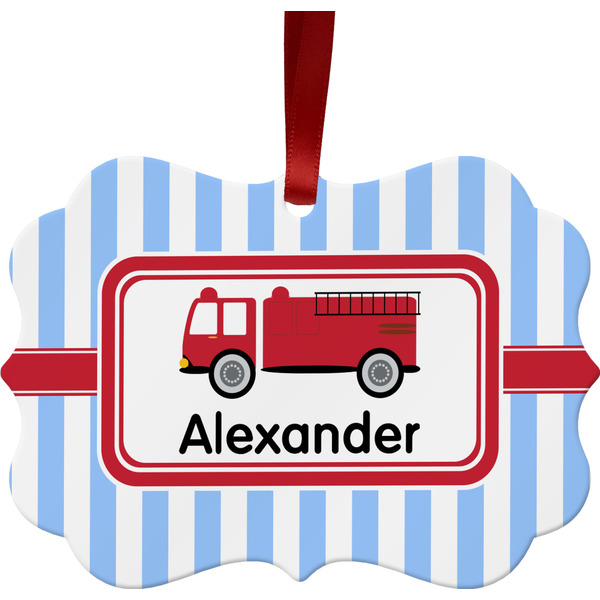 Firetruck Christmas Ornament (Front View)