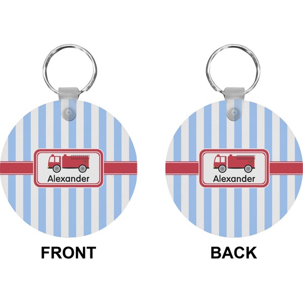 Firetruck Circle Keychain (Front + Back)