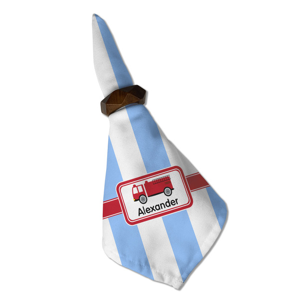 Firetruck Cloth Napkins - Personalized Dinner (Folded in Ring) (MAIN)