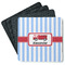 Firetruck Square Rubber Backed Coasters - Set of 4 (Personalized)
