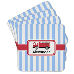 Firetruck Cork Coaster - Set of 4 w/ Name or Text