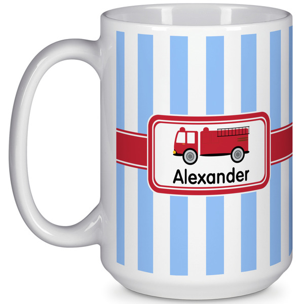 Custom Firetruck 15 Oz Coffee Mug - White (Personalized)