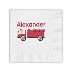 Firetruck Coined Cocktail Napkins (Personalized)