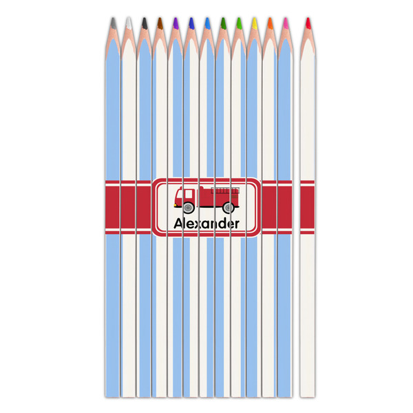 Custom Firetruck Colored Pencils (Personalized)