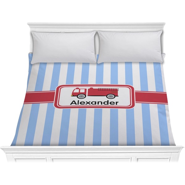 Custom Firetruck Comforter - King (Personalized)