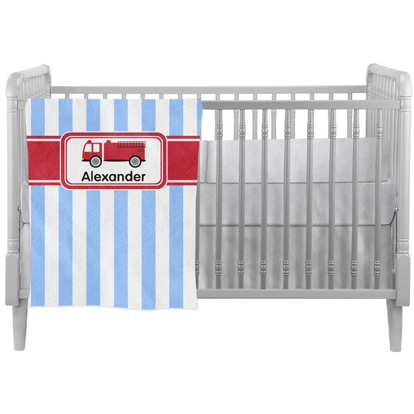 Custom Firetruck Crib Comforter / Quilt (Personalized)