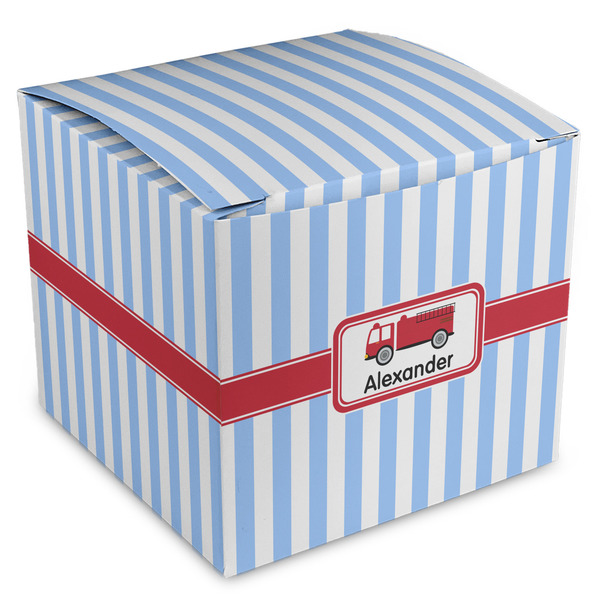 Custom Firetruck Cube Favor Gift Boxes (Personalized)