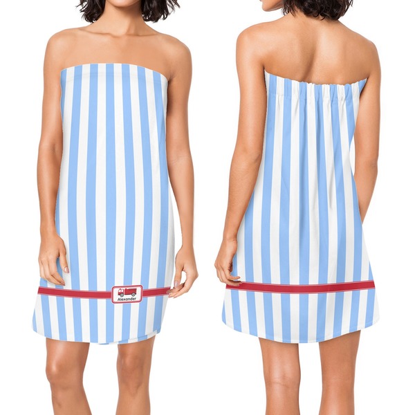 Firetruck Custom Bath Wrap - Front & Back View