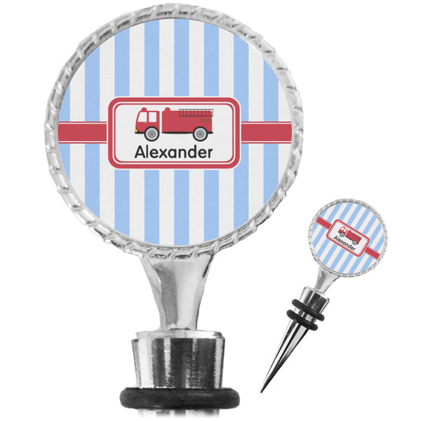 Custom Firetruck Wine Bottle Stopper (Personalized)