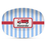 Firetruck Plastic Platter - Microwave & Oven Safe Composite Polymer (Personalized)