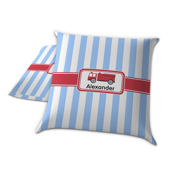 Firetruck Decorative Pillow Case - TWO