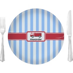 Firetruck Glass Lunch / Dinner Plate 10" (Personalized)