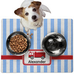 Firetruck Dog Food Mat - Medium w/ Name or Text