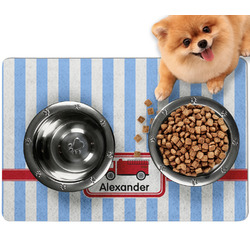Firetruck Dog Food Mat - Small w/ Name or Text