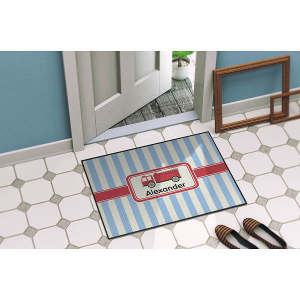 Firetruck Door Mat Lifestyle