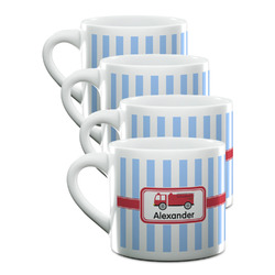 Firetruck Double Shot Espresso Cups - Set of 4 (Personalized)