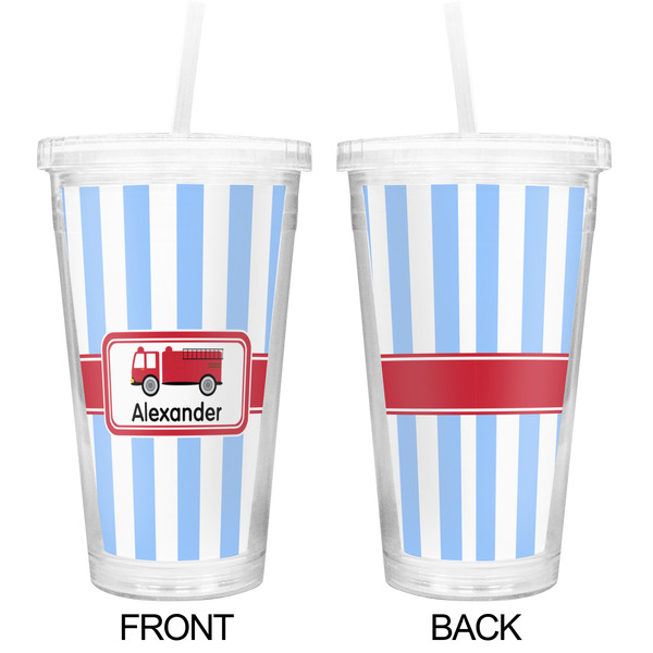 Firetruck Double Wall Tumbler with Straw - Approval