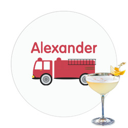 Firetruck Printed Drink Topper (Personalized)