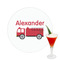 Firetruck Printed Drink Topper -  2.5" (Personalized)