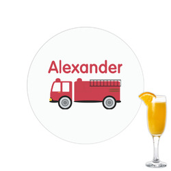 Firetruck Printed Drink Topper - 2.15" (Personalized)