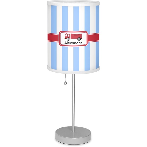 Custom Firetruck 7" Drum Lamp with Shade (Personalized)