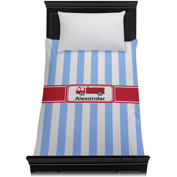 Firetruck Duvet Cover - Twin - On Bed - No Prop