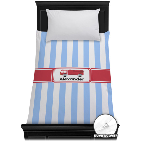 Custom Firetruck Duvet Cover - Twin XL (Personalized)