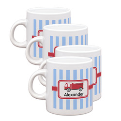 Firetruck Single Shot Espresso Cups - Set of 4 (Personalized)