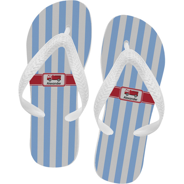 Custom Firetruck Flip Flops - Large (Personalized)