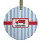 Firetruck Frosted Glass Ornament - Round