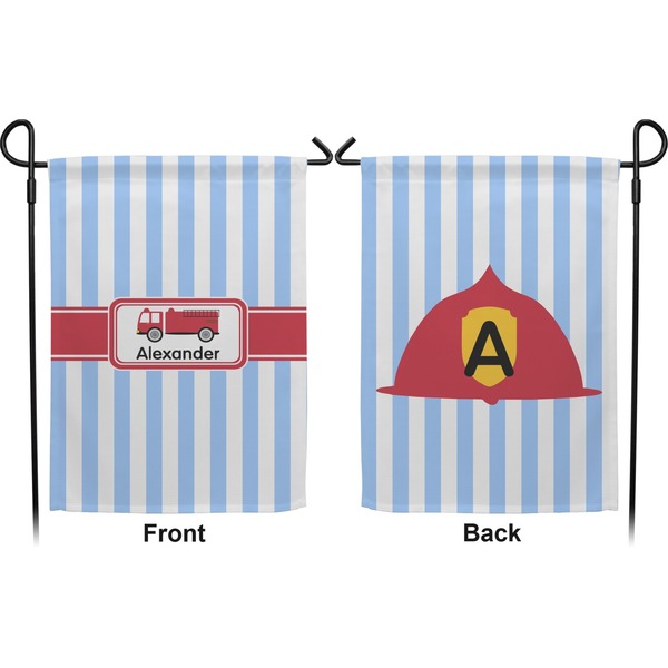 Firetruck Garden Flag - Double Sided Front and Back