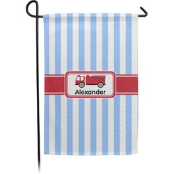 Firetruck Small Garden Flag - Double Sided w/ Name or Text