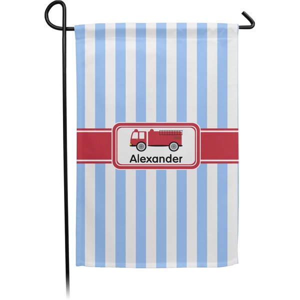 Custom Firetruck Small Garden Flag - Double Sided w/ Name or Text