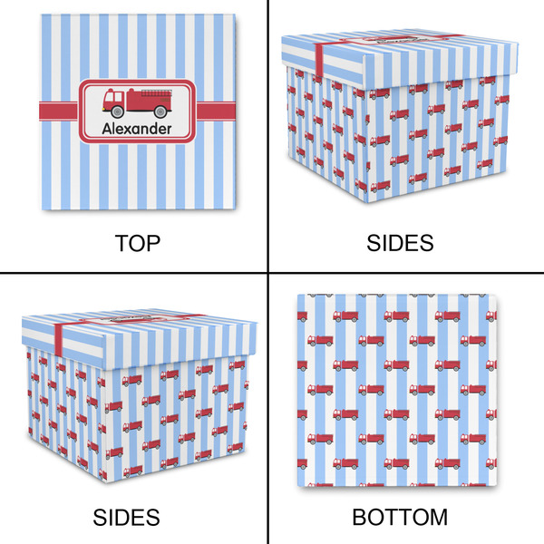 Firetruck Gift Boxes with Lid - Canvas Wrapped - Large - Approval