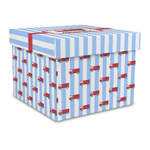Firetruck Gift Box with Lid - Canvas Wrapped - Large (Personalized)