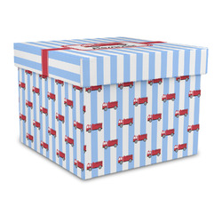 Firetruck Gift Box with Lid - Canvas Wrapped - Large (Personalized)