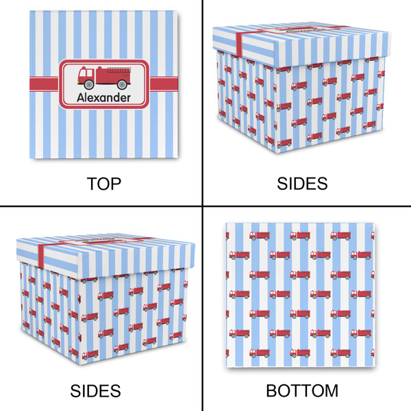 Firetruck Gift Boxes with Lid - Canvas Wrapped - Medium - Approval