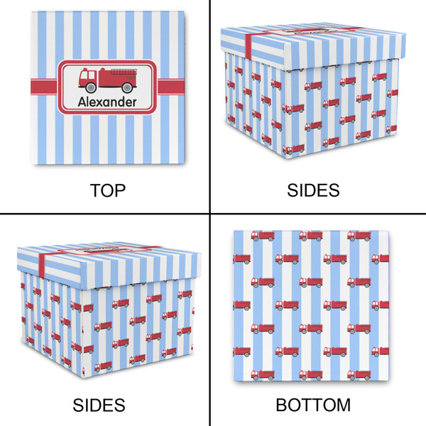 Firetruck Gift Boxes with Lid - Canvas Wrapped - Small - Approval